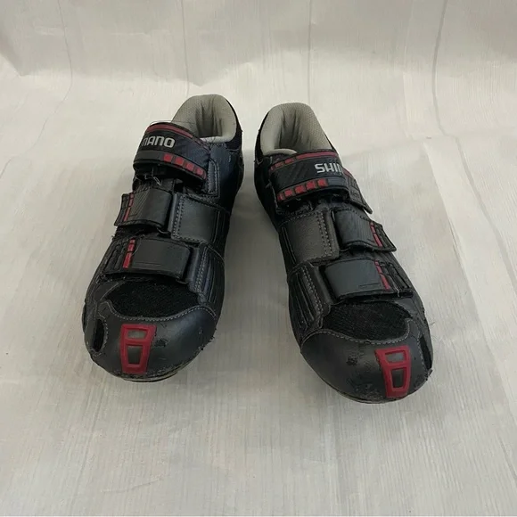 SHIMANO Men’s R099 Black and Red Cycling Biking Shoes Clip Ins Size 46 - Picture 3 of 8